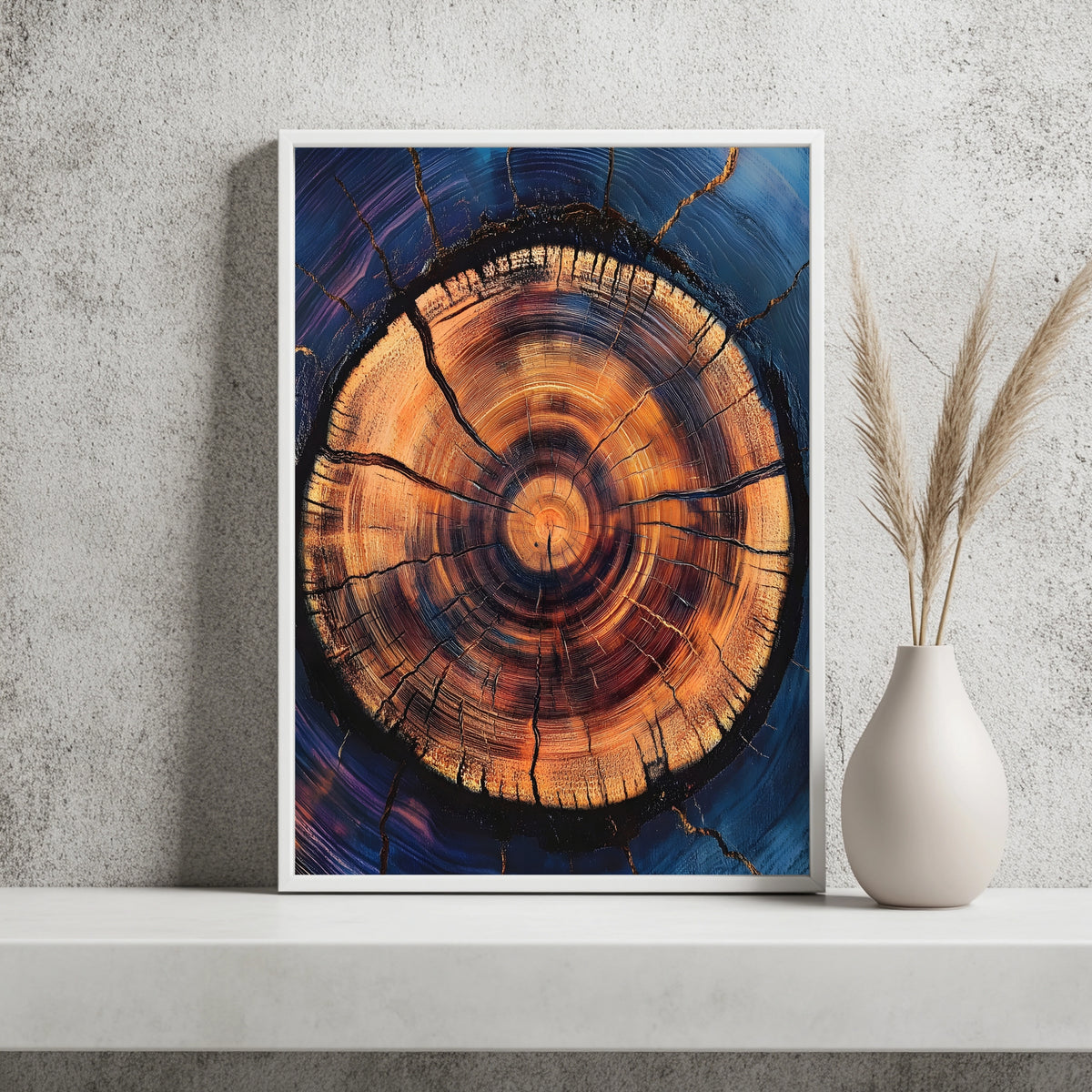 Baumringe mit blauem Rand Poster – Raumansicht 2