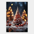 Weihnachtsbaum im Schneefall Poster – Freisteller