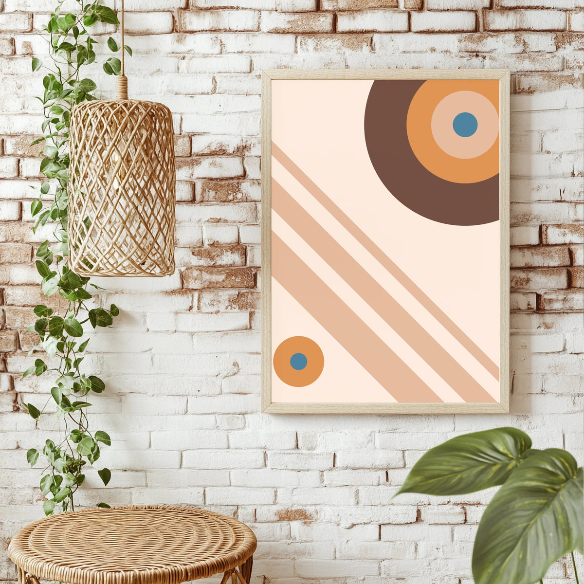 Abstrakte Kreise und Linien Poster – Raumansicht 1