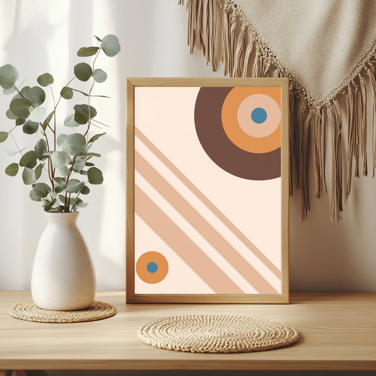 Abstrakte Kreise und Linien Poster – Raumansicht 3