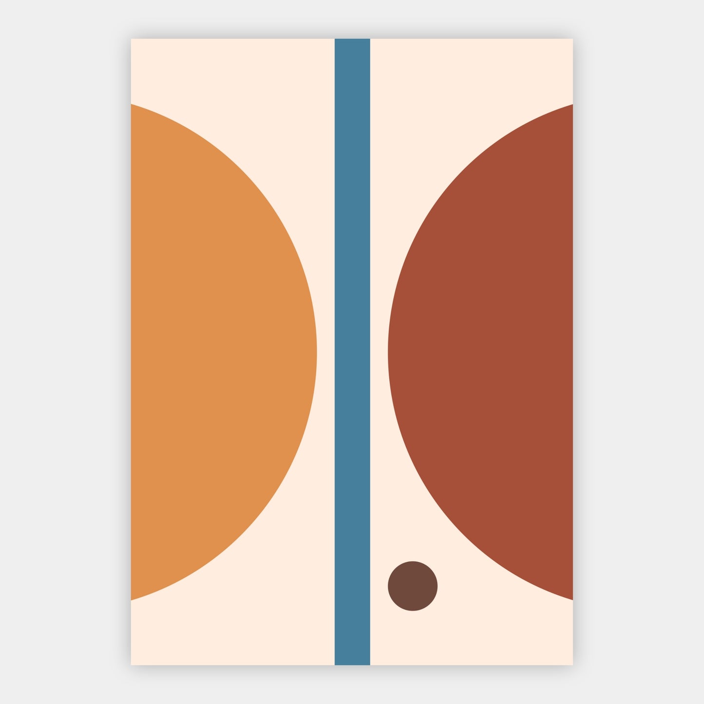 Geteilte Kreise in Orange und Braun Poster – Freisteller