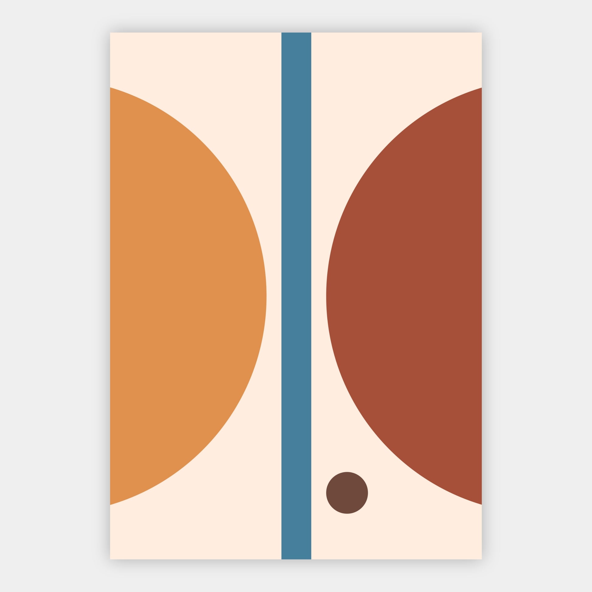 Geteilte Kreise in Orange und Braun Poster – Freisteller
