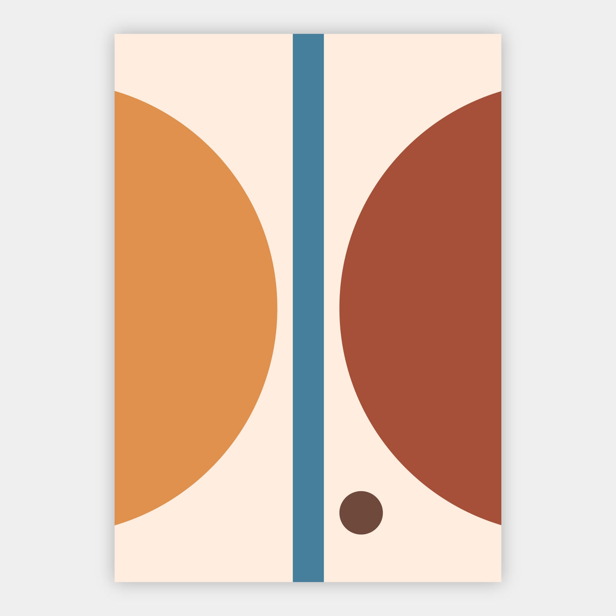 Geteilte Kreise in Orange und Braun Poster – Freisteller