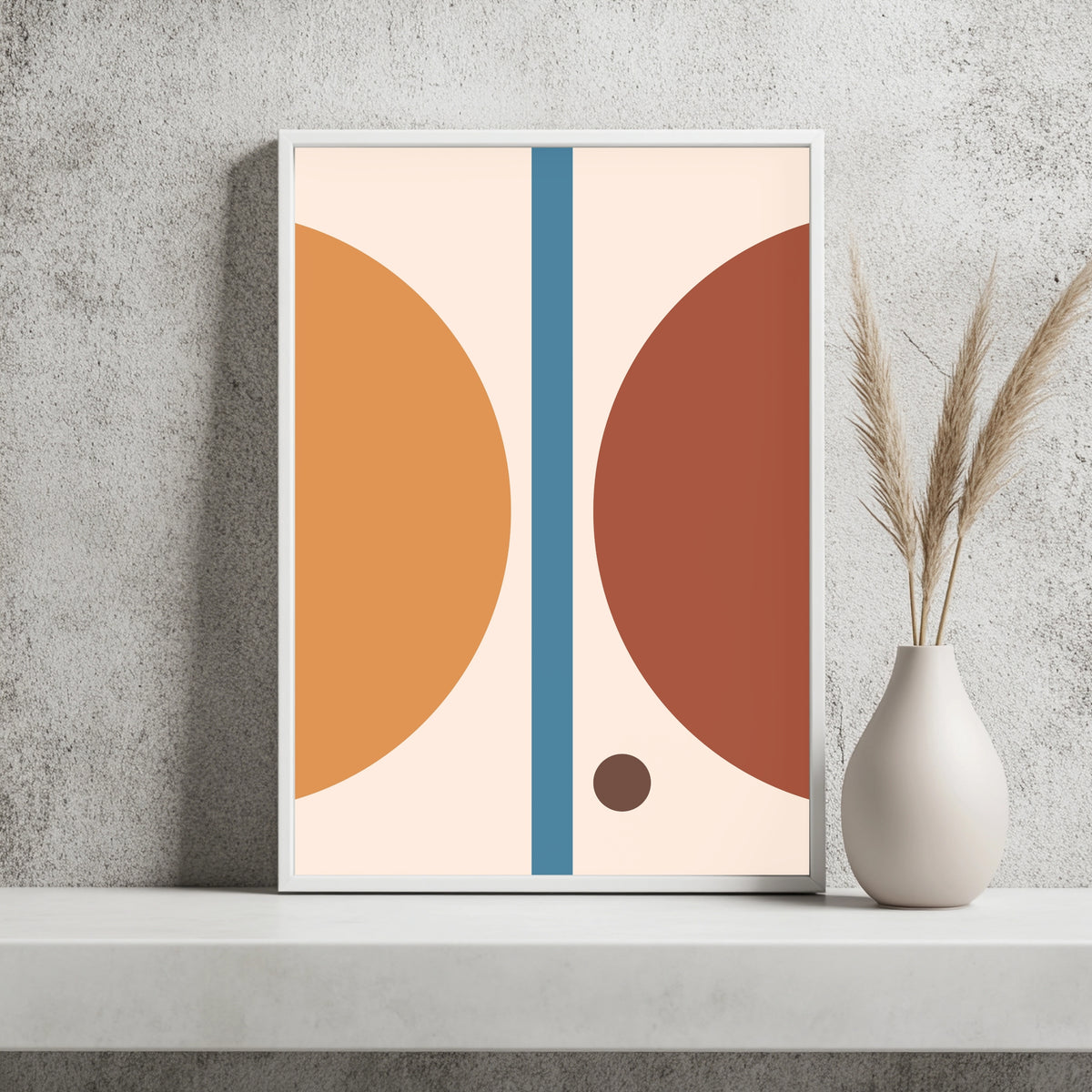 Geteilte Kreise in Orange und Braun Poster – Raumansicht 2