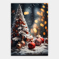 Weihnachtsbaum mit großen Kugeln Poster – Freisteller
