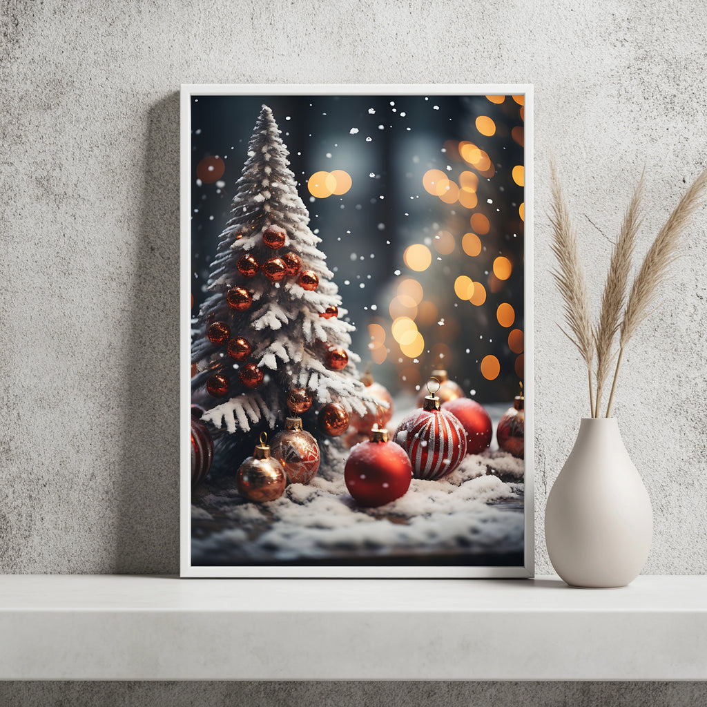 Weihnachtsbaum mit großen Kugeln Poster – Raumansicht 2