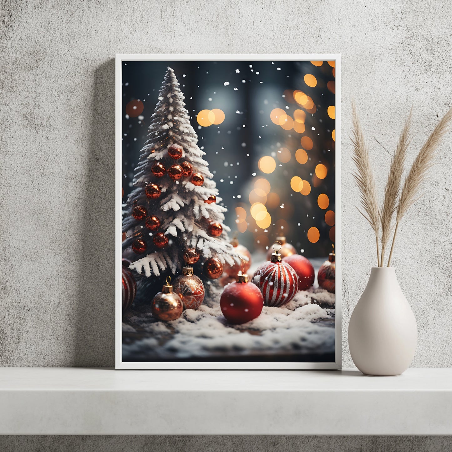 Weihnachtsbaum mit großen Kugeln Poster – Raumansicht 2