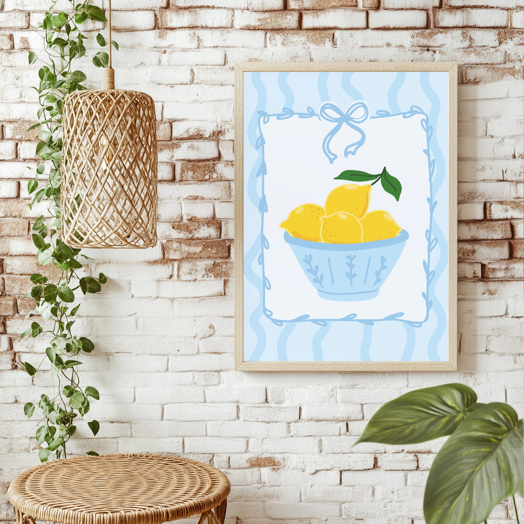 Schale mit Zitronen Poster – Raumansicht 1