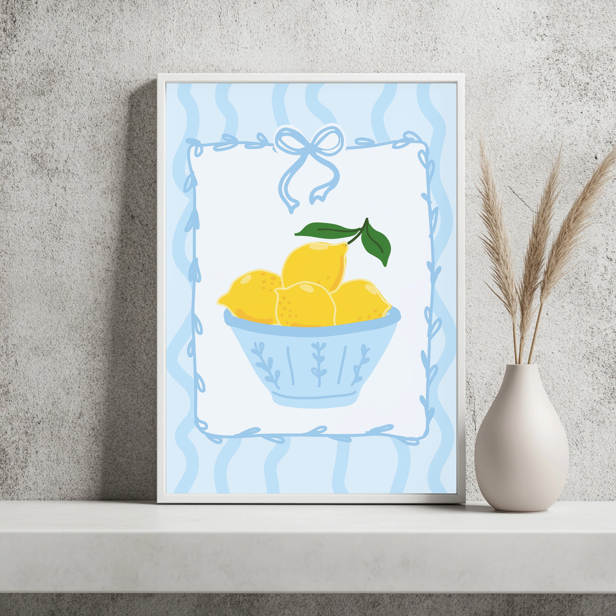 Schale mit Zitronen Poster – Raumansicht 2