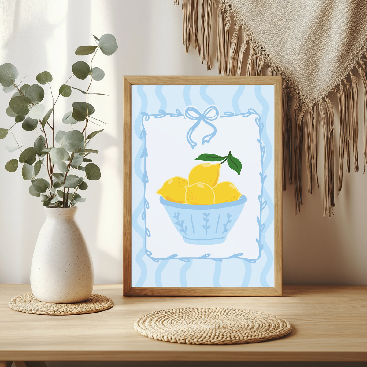 Schale mit Zitronen Poster – Raumansicht 3