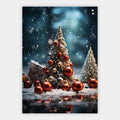 Weihnachtsbaum mit Kugeln am Wasser Poster – Freisteller