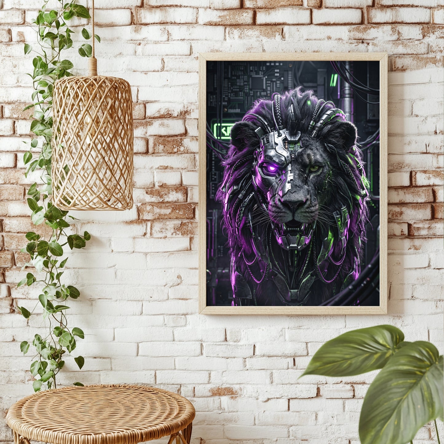 Cyber-Löwe Poster – Raumansicht 1