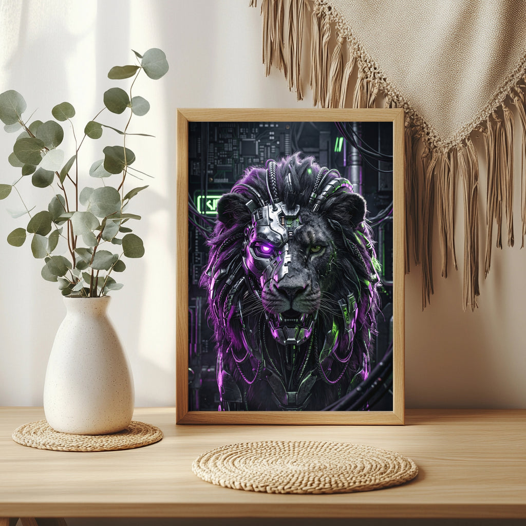 Cyber-Löwe Poster – Raumansicht 3