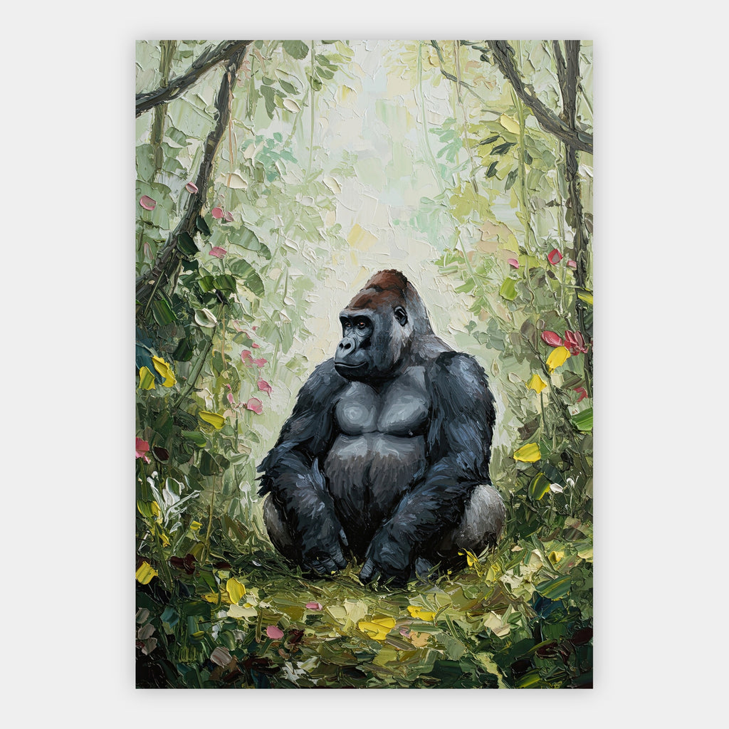 Gorilla im grünen Wald Poster – Freisteller