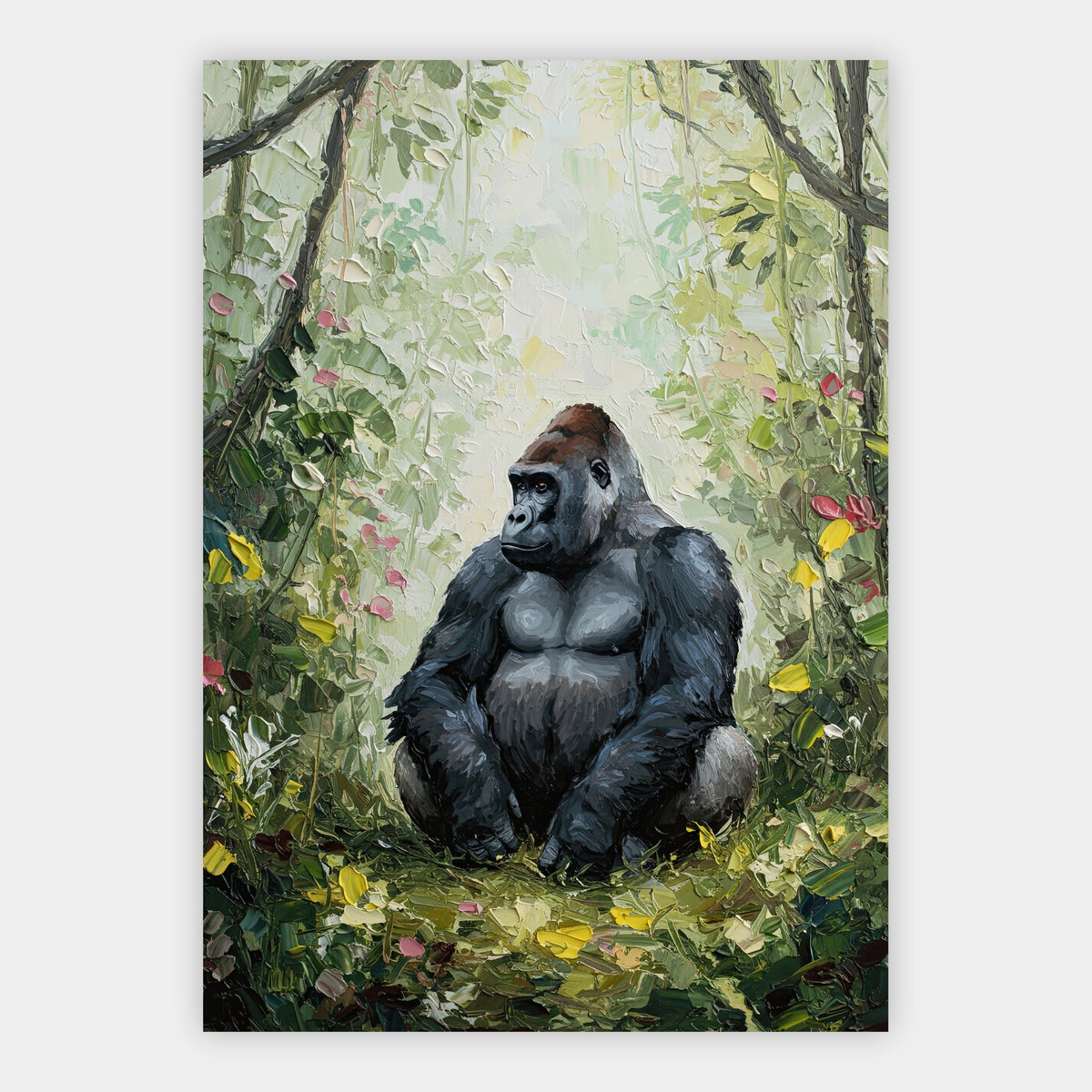 Gorilla im grünen Wald Poster – Freisteller