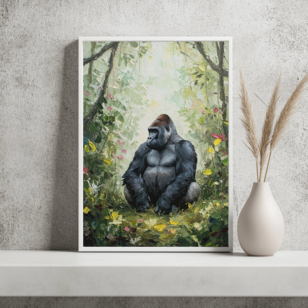 Gorilla im grünen Wald Poster – Raumansicht 2