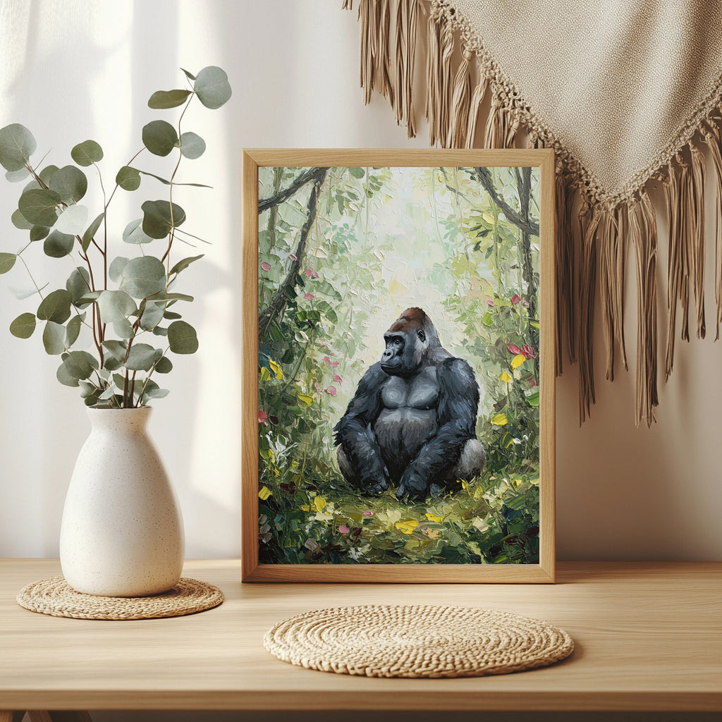 Gorilla im grünen Wald Poster – Raumansicht 3