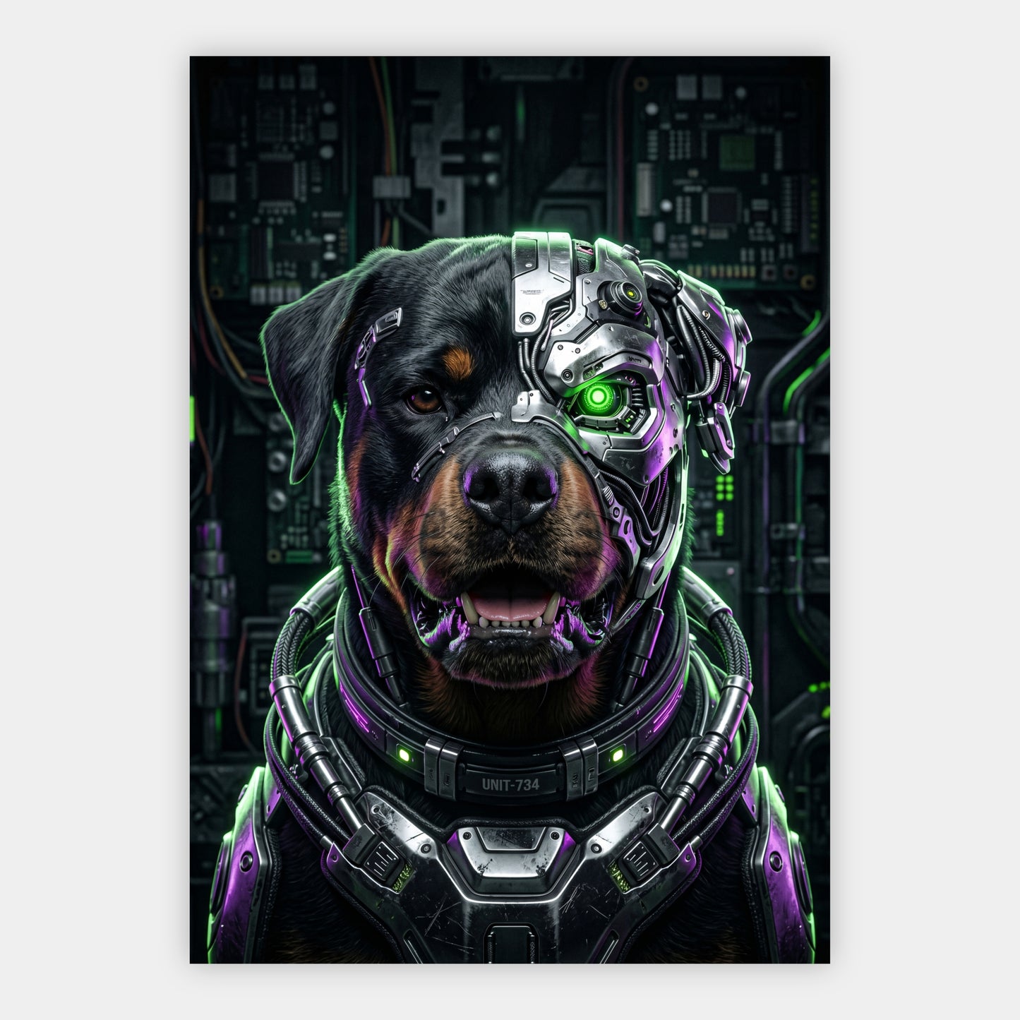 Cyber-Rottweiler Poster – Freisteller