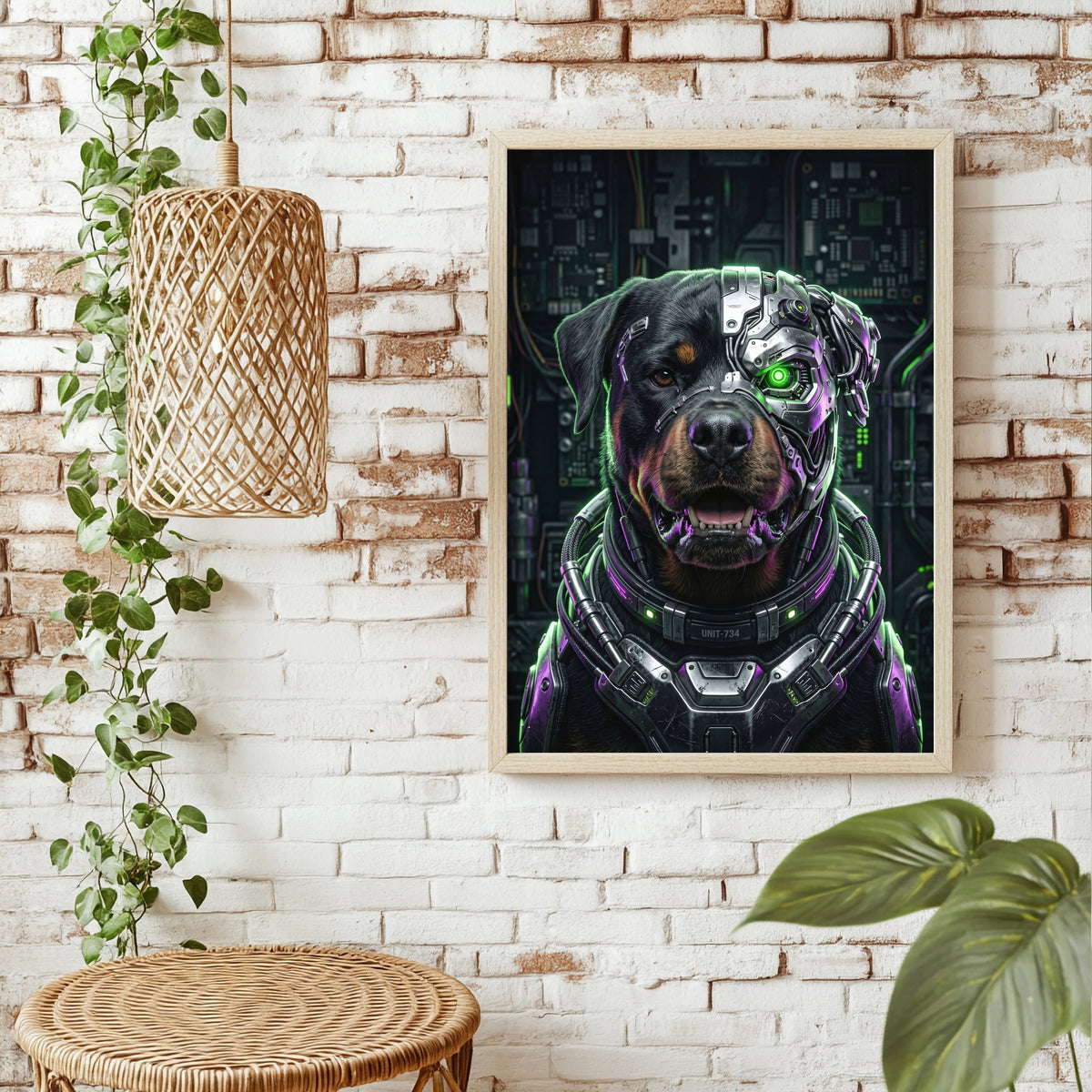 Cyber-Rottweiler Poster – Raumansicht 1