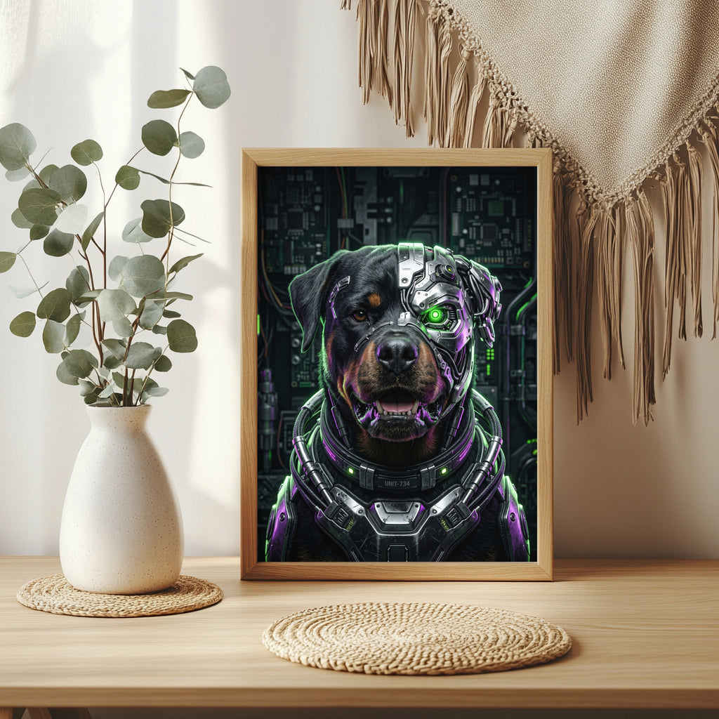 Cyber-Rottweiler Poster – Raumansicht 3