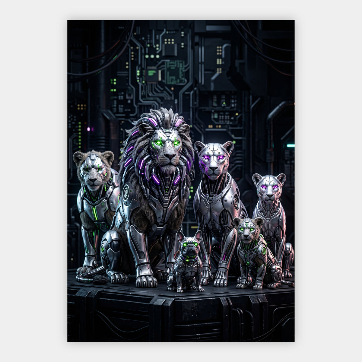 Cyber-Tiere als Gruppe Poster – Freisteller