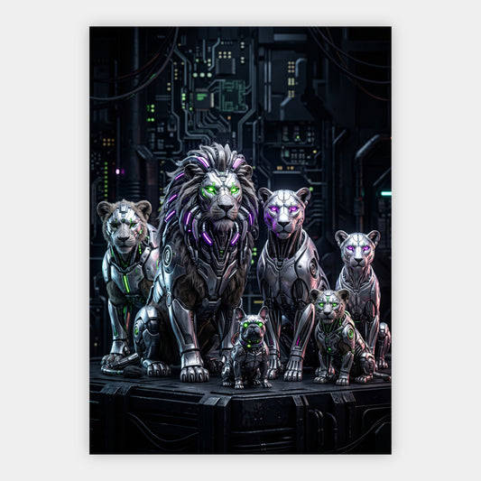 Cyber-Tiere als Gruppe Poster – Freisteller