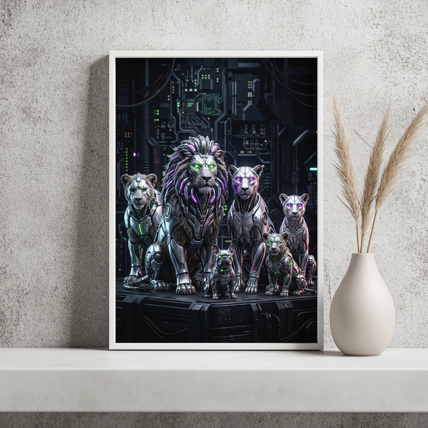 Cyber-Tiere als Gruppe Poster – Raumansicht 2