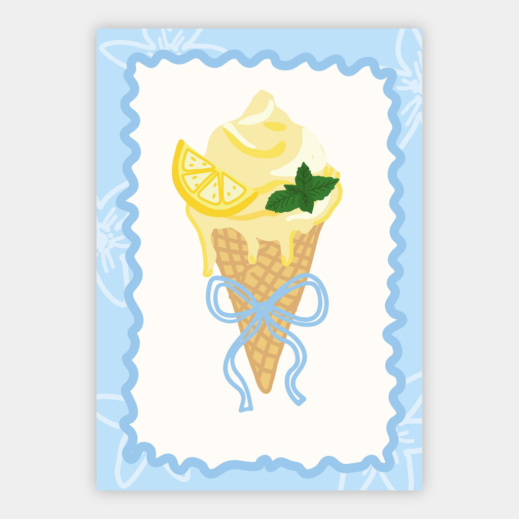 Zitroneneis in der Waffel Poster – Freisteller