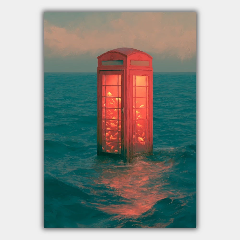 Telefonzelle Ozean Surreal Poster – Produktansicht 1