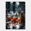 Christbaumkugeln zwischen Tannenzapfen Poster – Freisteller