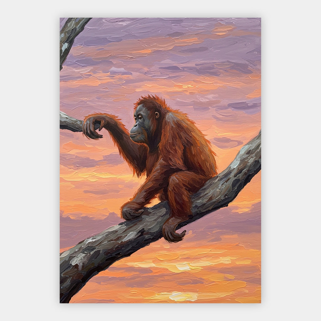 Orang-Utan auf einem Ast Poster – Freisteller