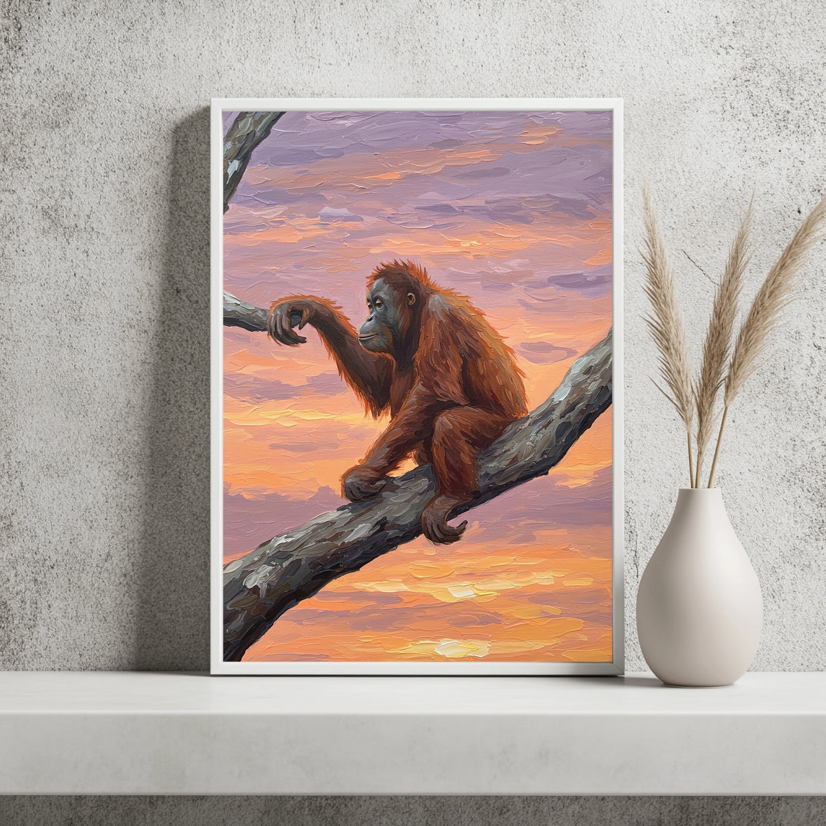 Orang-Utan auf einem Ast Poster – Raumansicht 2