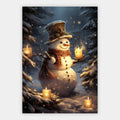 Schneemann mit Kerzen Poster – Freisteller