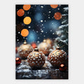Verschneite Christbaumkugeln Poster – Freisteller