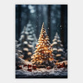 Leuchtender Weihnachtsbaum im Schnee Poster – Freisteller