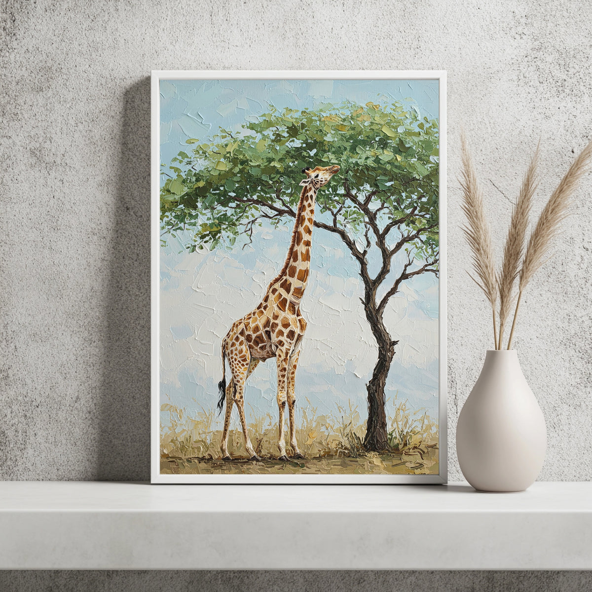 Giraffe unter einer Akazie Poster – Raumansicht 2