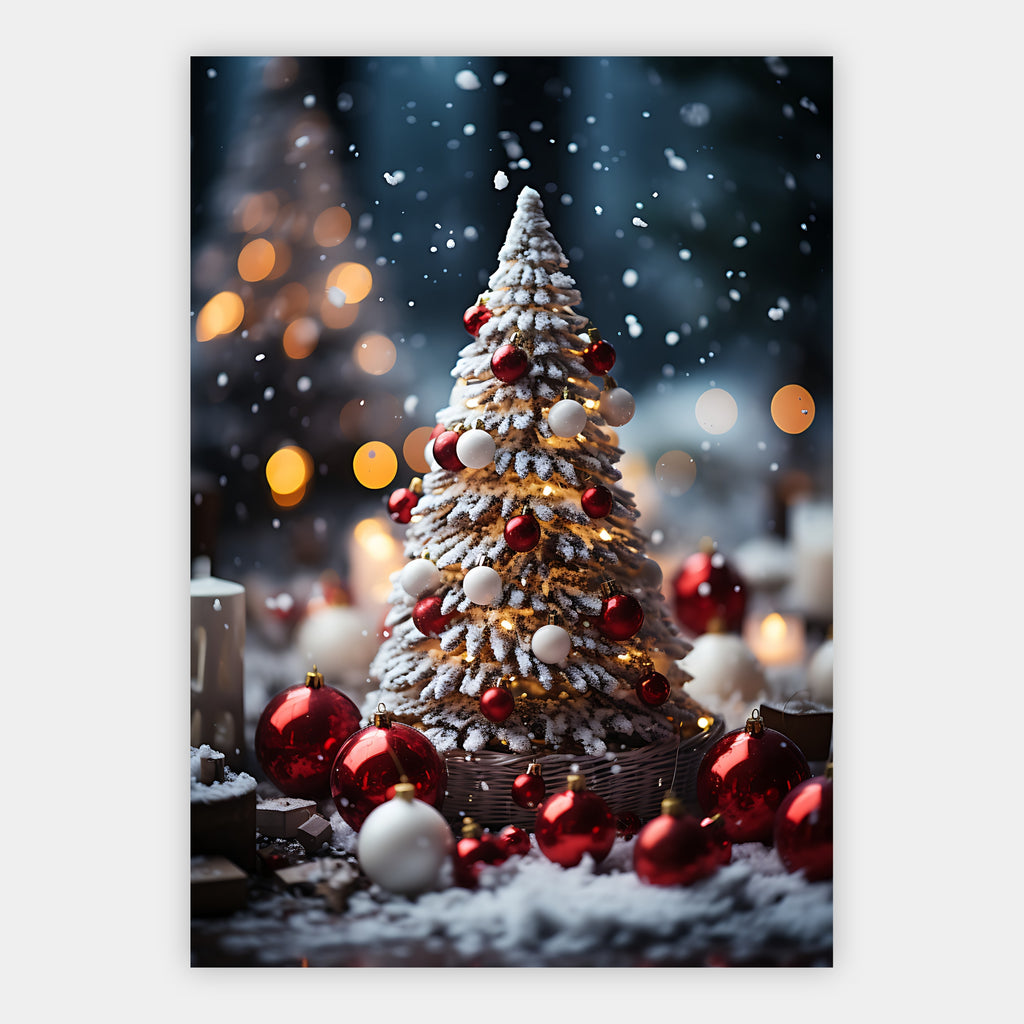 Festlich geschmückter Weihnachtsbaum Poster – Freisteller