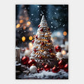Festlich geschmückter Weihnachtsbaum Poster – Freisteller