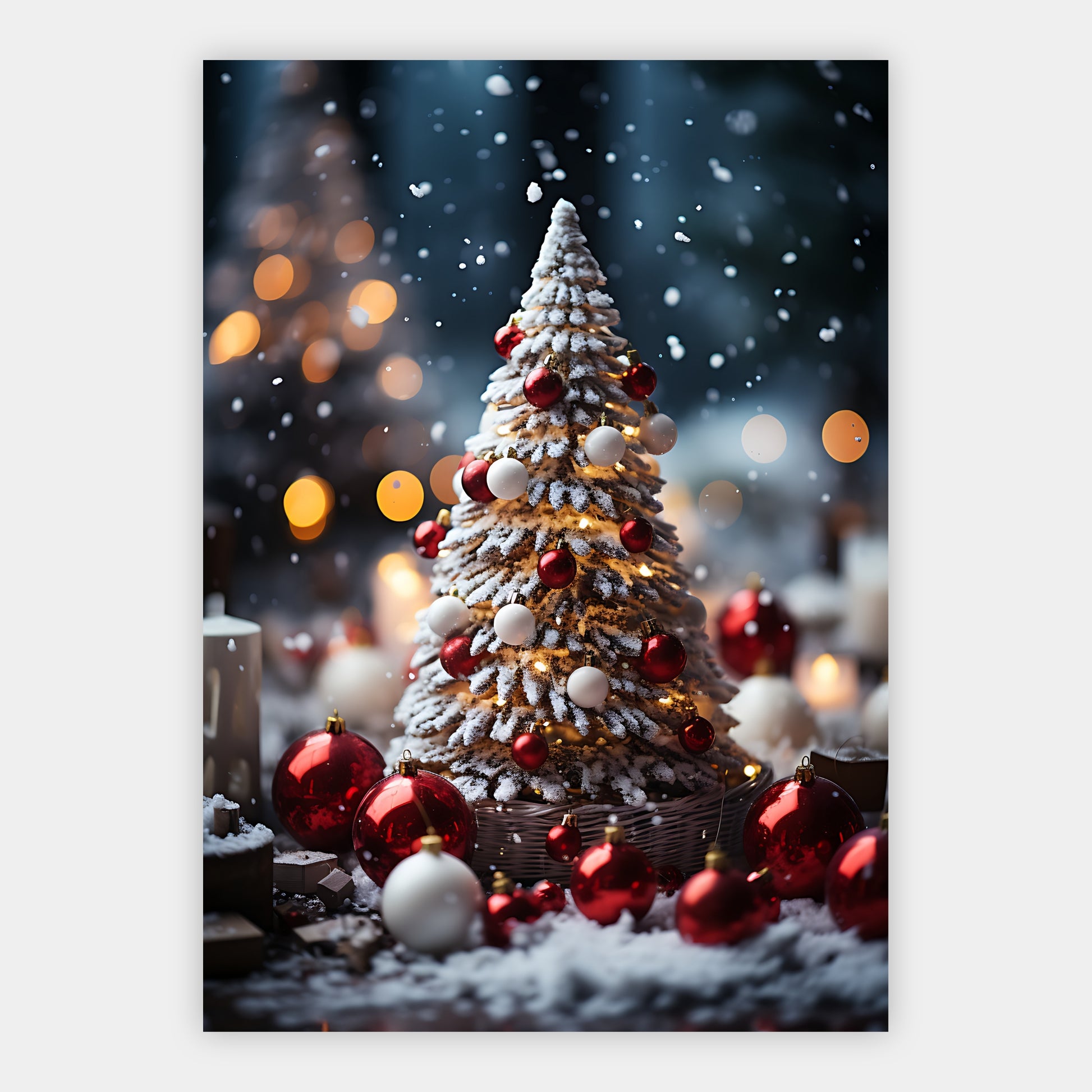 Festlich geschmückter Weihnachtsbaum Poster – Freisteller