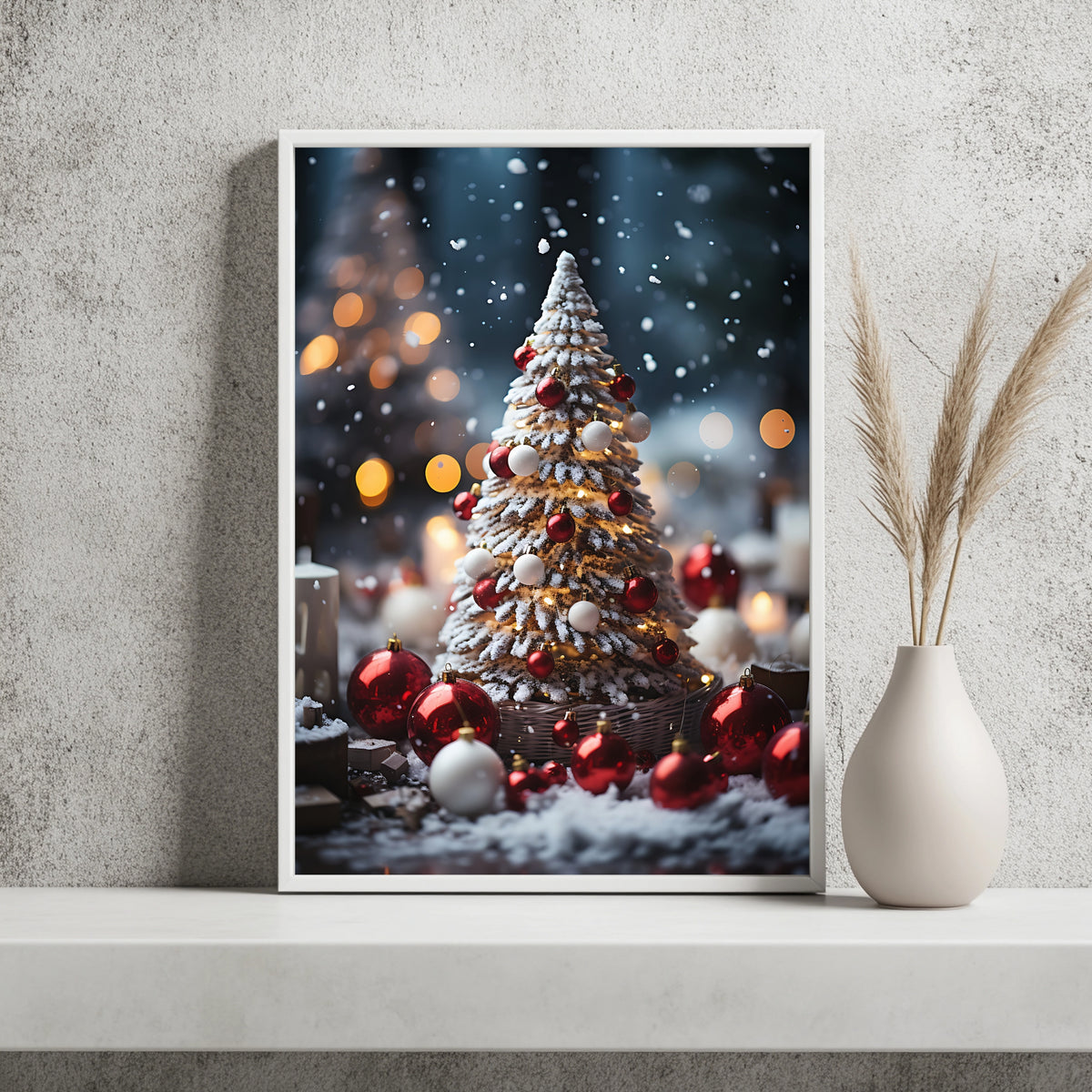 Festlich geschmückter Weihnachtsbaum Poster – Raumansicht 2