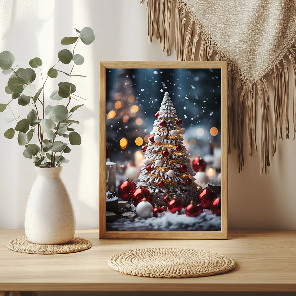 Festlich geschmückter Weihnachtsbaum Poster – Raumansicht 3