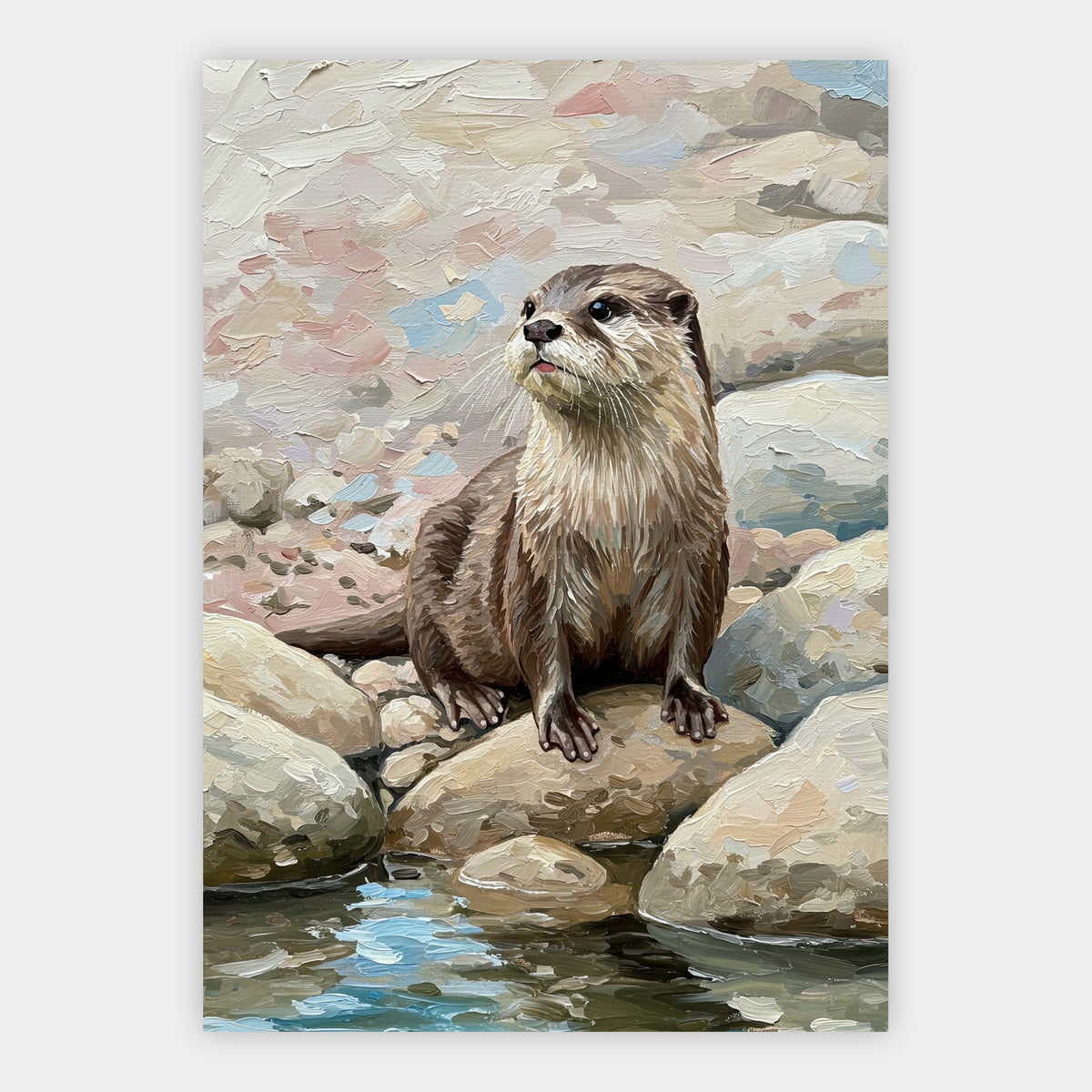 Fischotter am Bach Poster – Freisteller