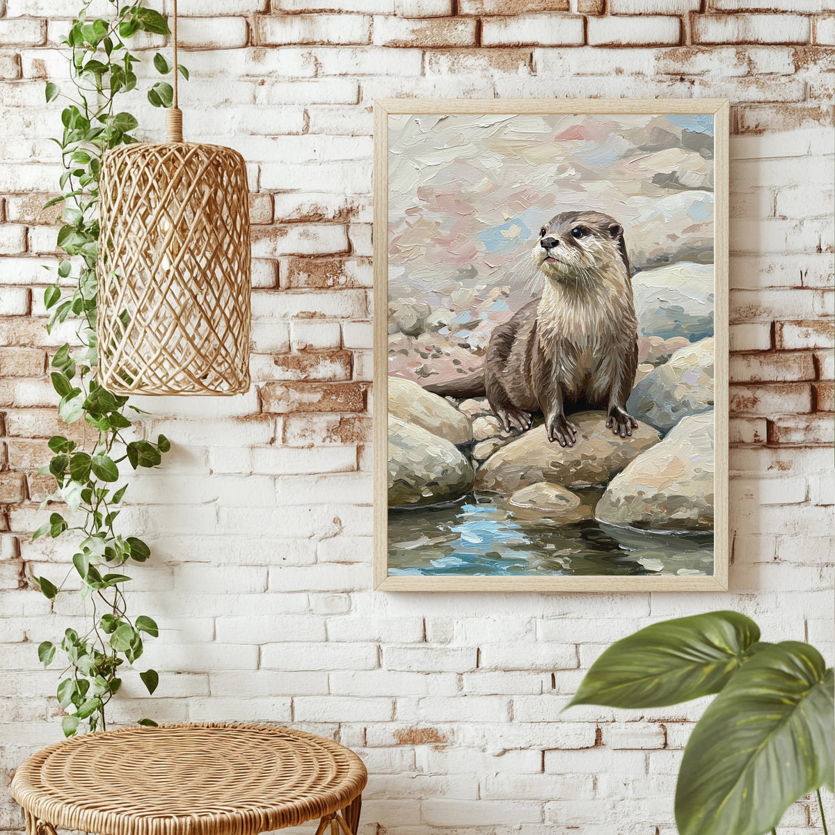 Fischotter am Bach Poster – Raumansicht 1