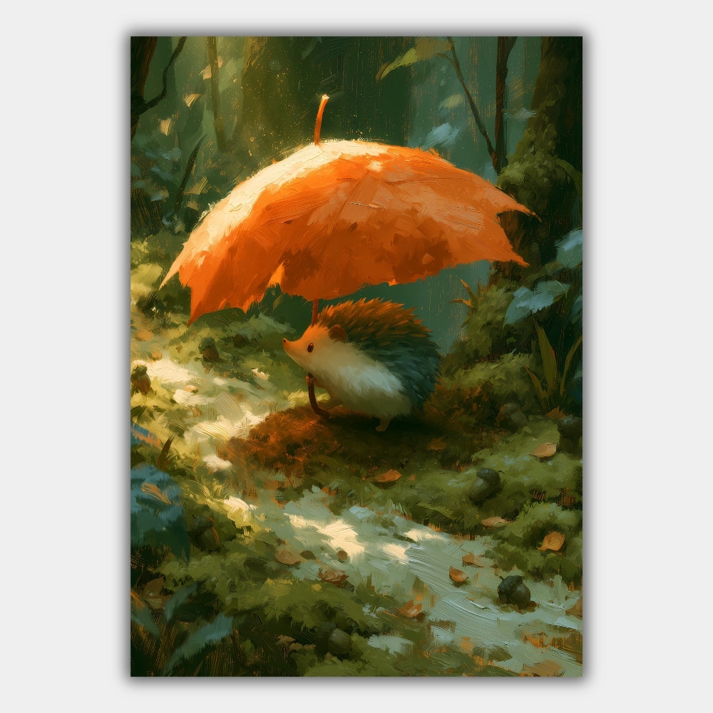 Igel Blatt Regenschirm Poster – Produktansicht 1
