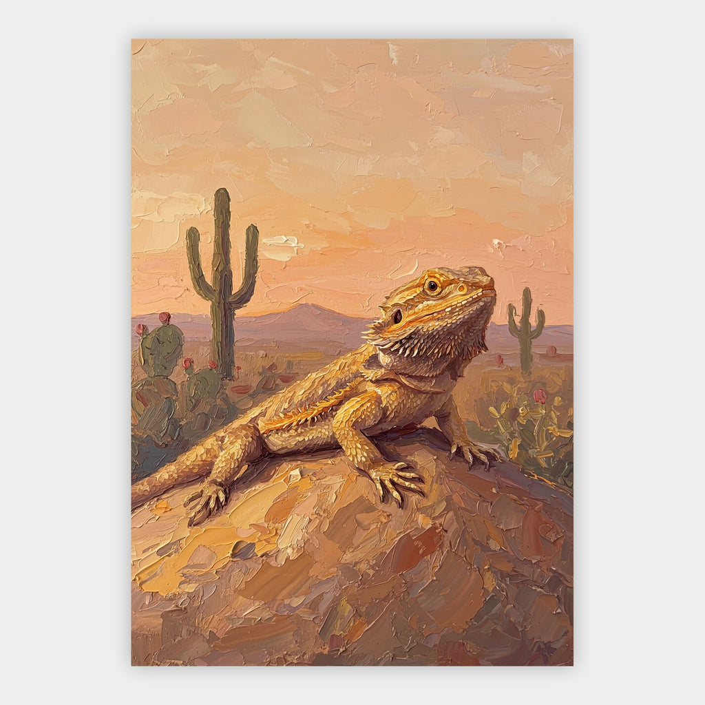 Bartagame in der Wüste Poster – Freisteller
