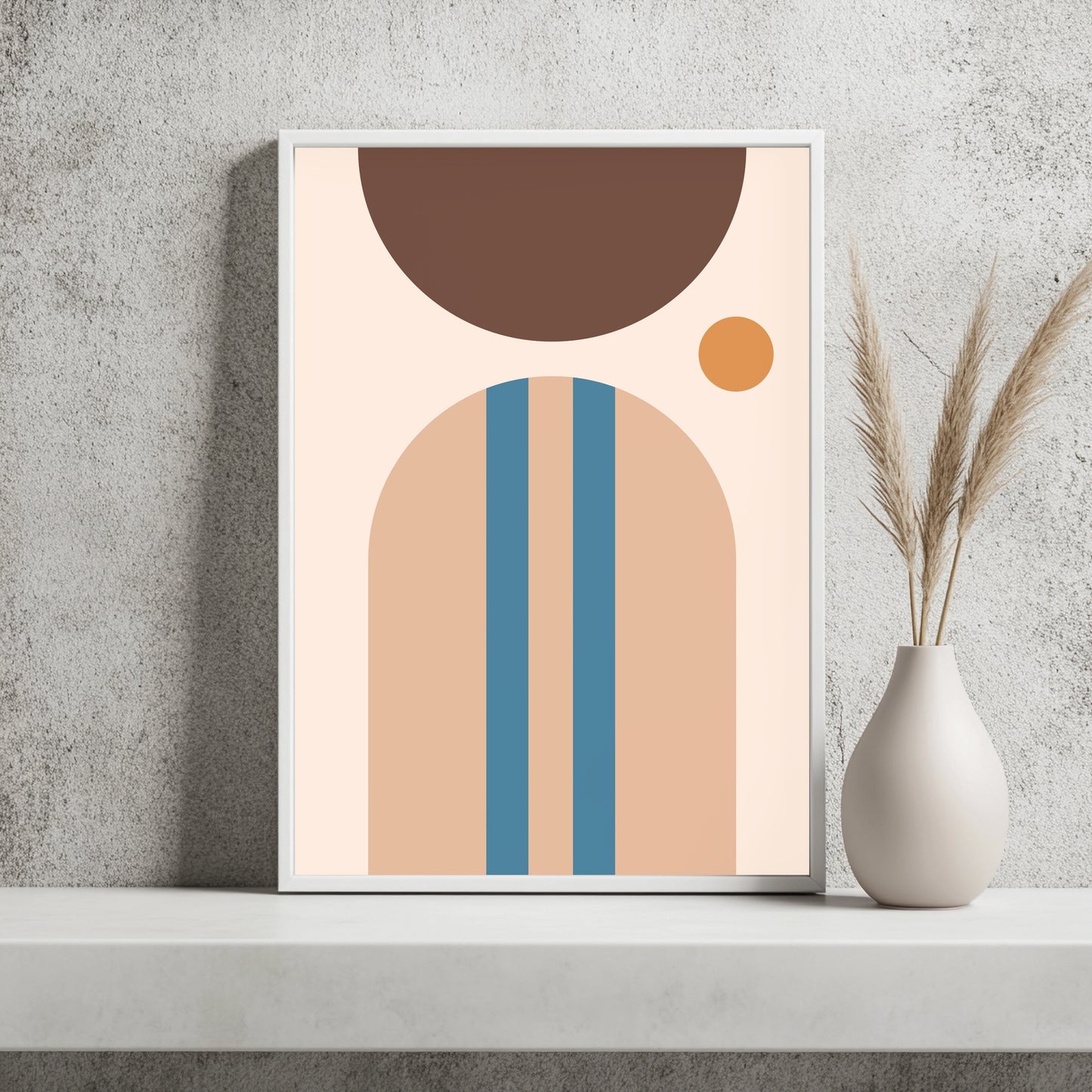 Abstrakter Bogen mit Streifen Poster – Raumansicht 2