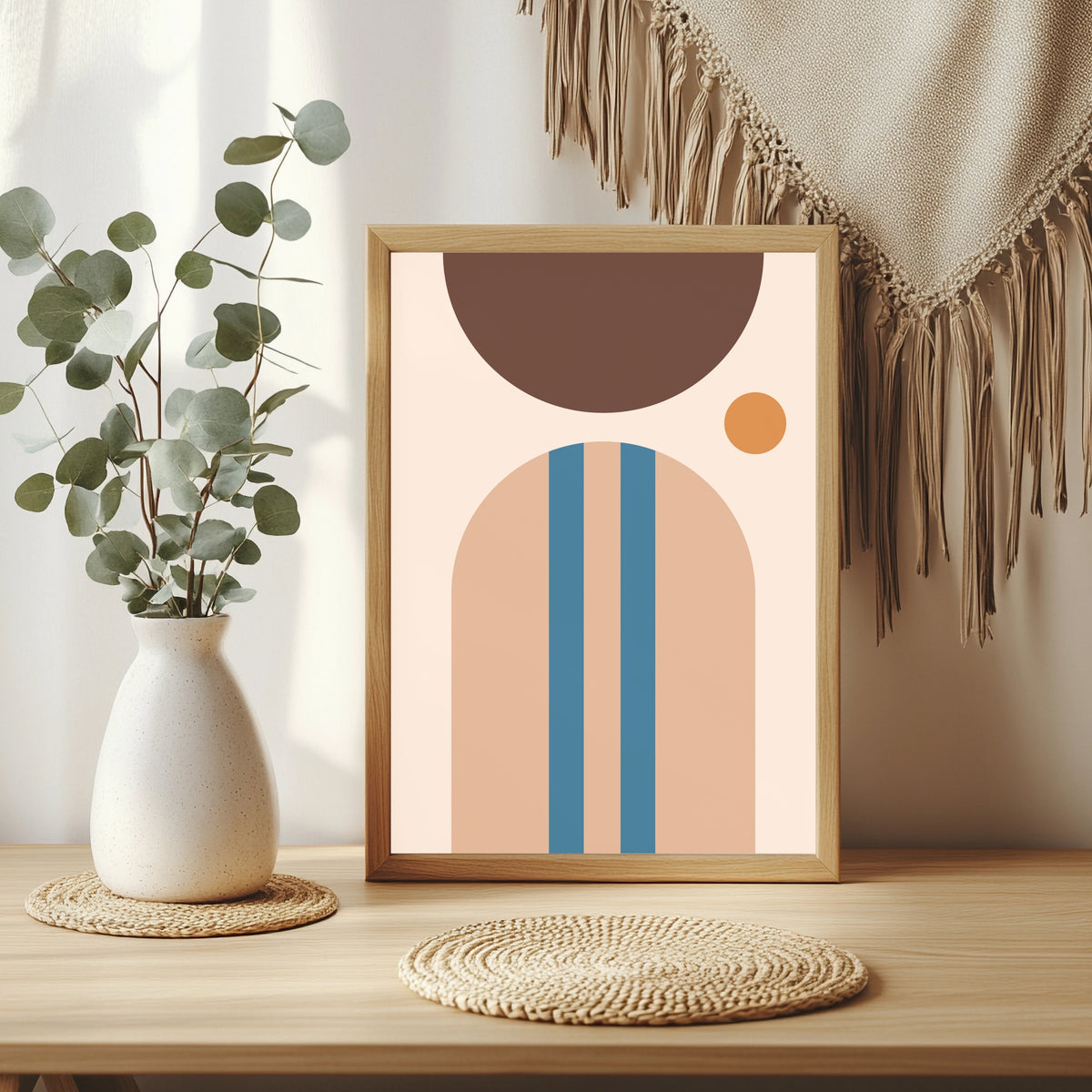 Abstrakter Bogen mit Streifen Poster – Raumansicht 3