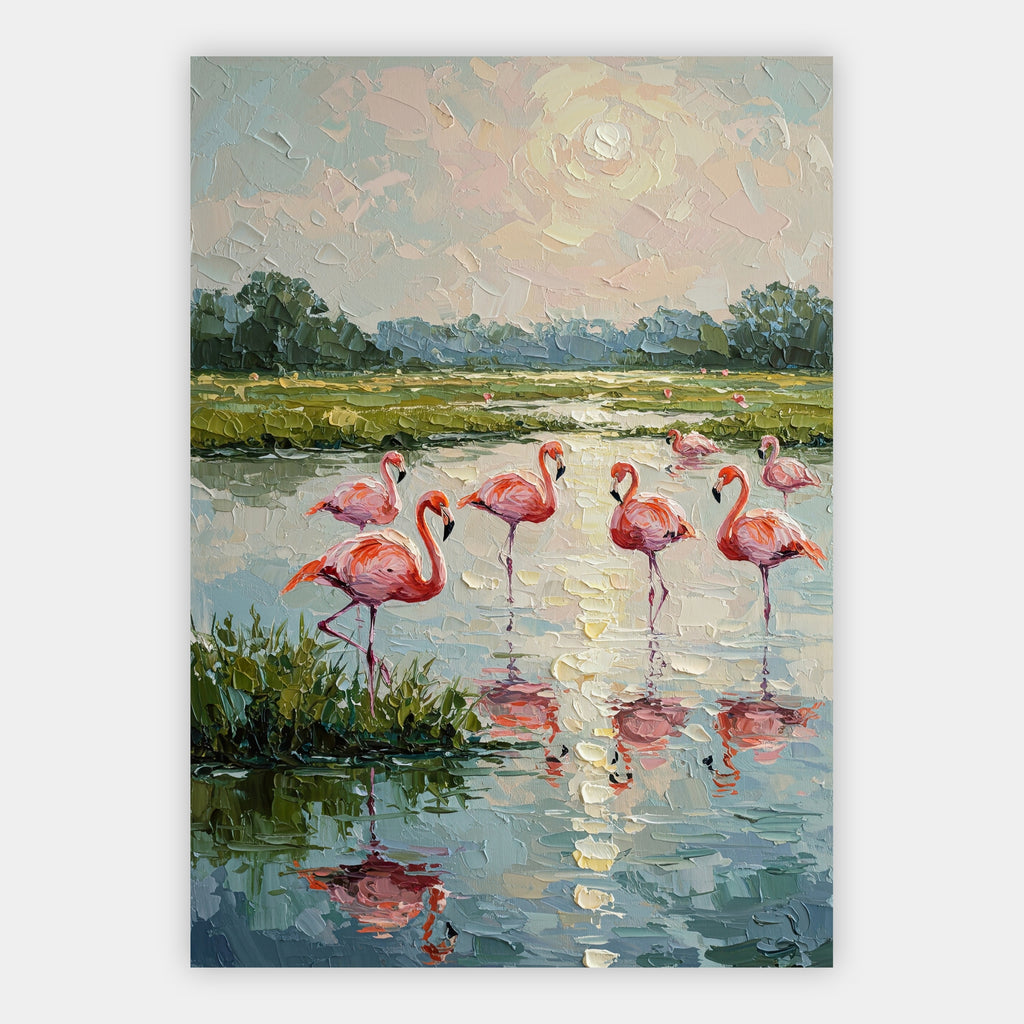 Flamingos am See Poster – Freisteller