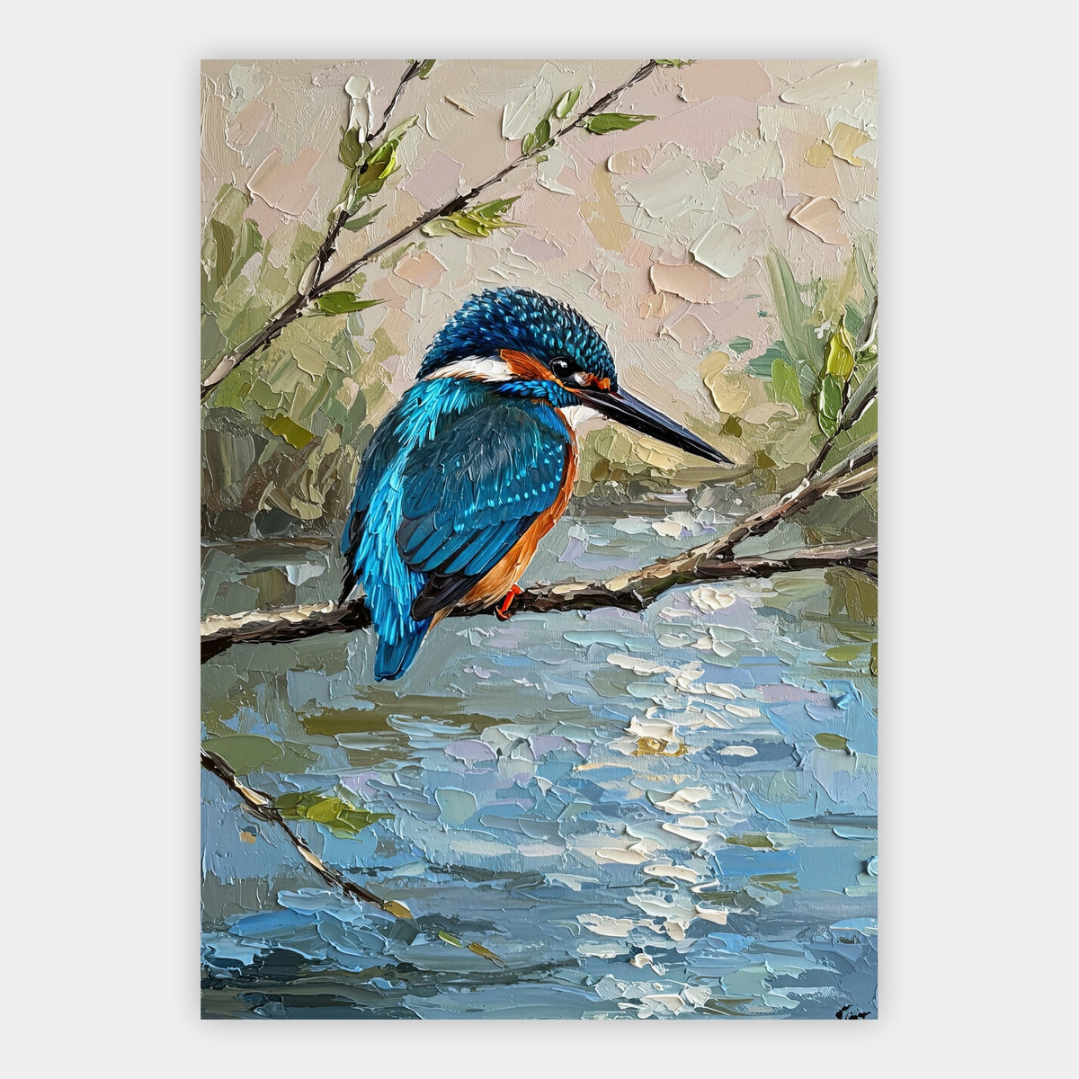 Eisvogel am Fluss Poster – Freisteller