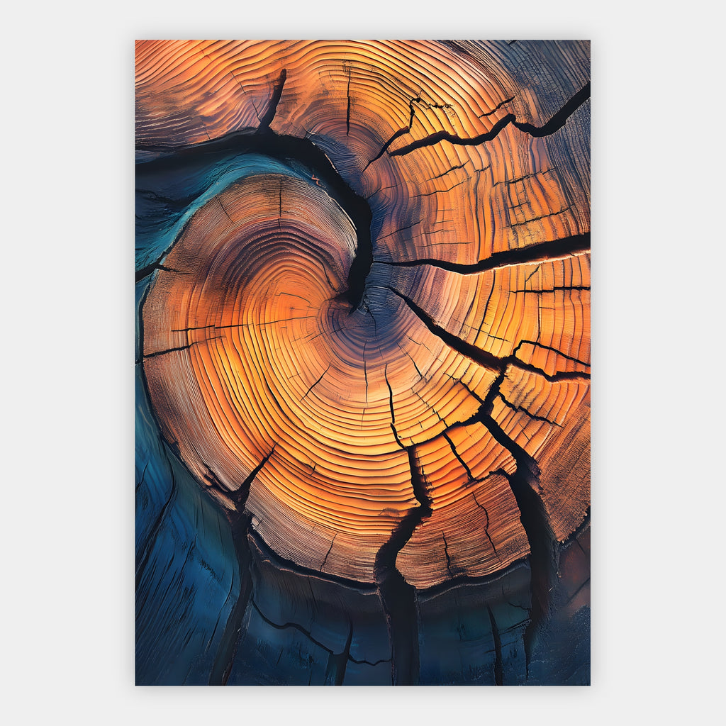 Baumringe mit blauem Schatten Poster – Freisteller